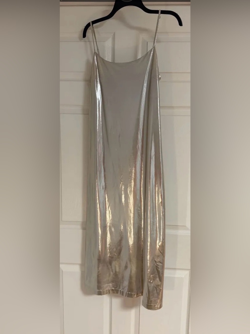 Metallic Silver Slip Dress - Women Intimates & Sleepwear